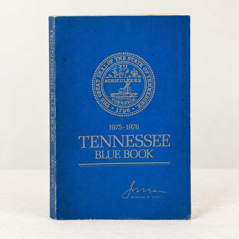 Tennessee Blue Book 1975-1976 Vintage Legislative Manual History Dark Academia